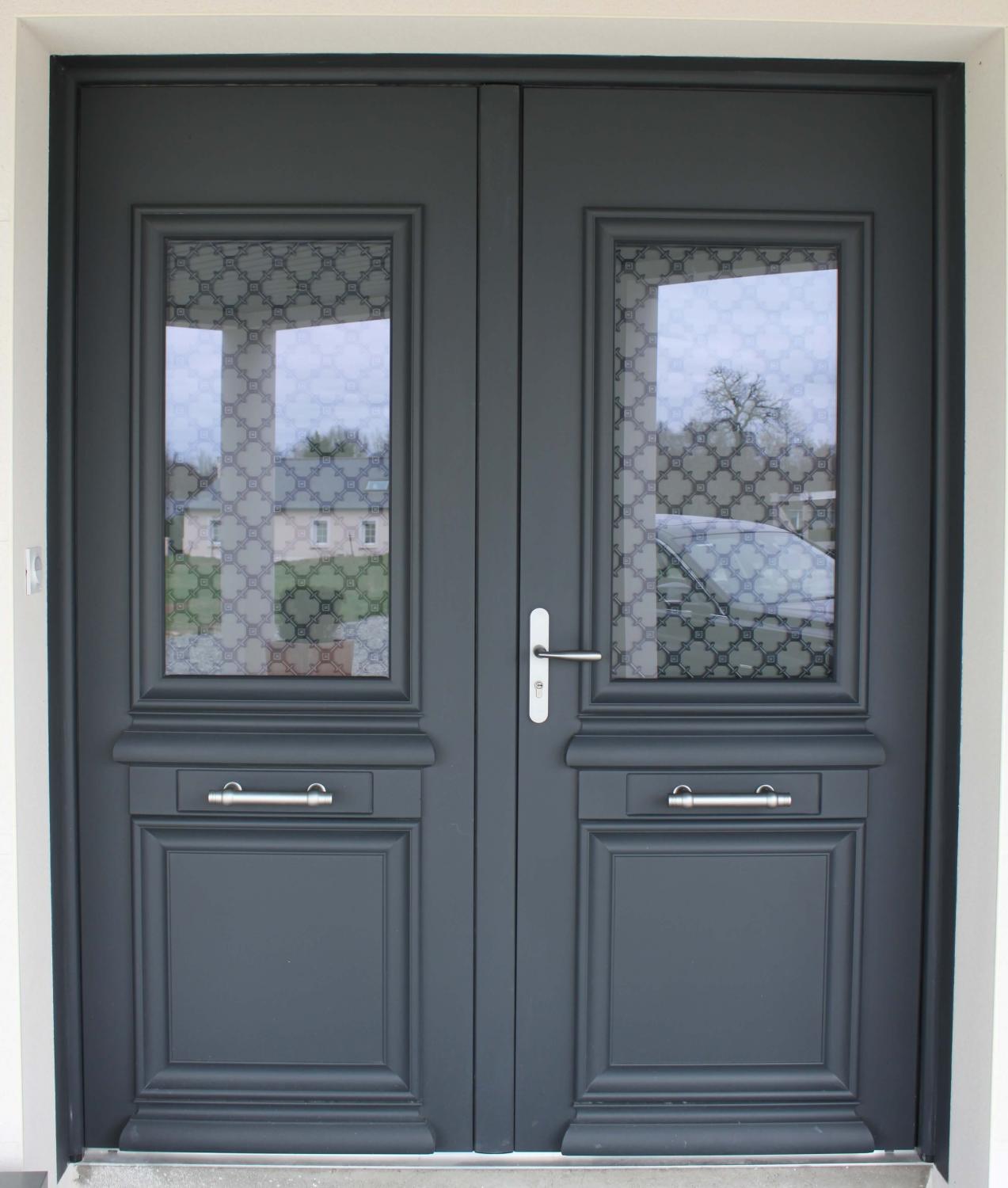 Installation D une Porte D entr e En Aluminium Gris Anthracite 