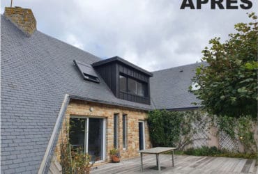 Réalisation d'une mansarde avec une fenêtre alu coulissante par la menuiserie Arzur de Plouguerneau (29)