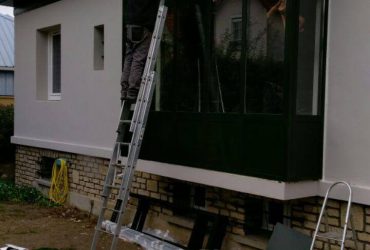 Réalisations de Solabaie Saint-Ouen-l'Aumône : Pose d'un bowindow en acier noir
