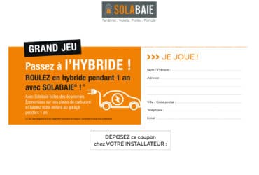 Coupon de participation au jeu concours Solabaie : gagner 1 an de voiture hybride ! 09-2019