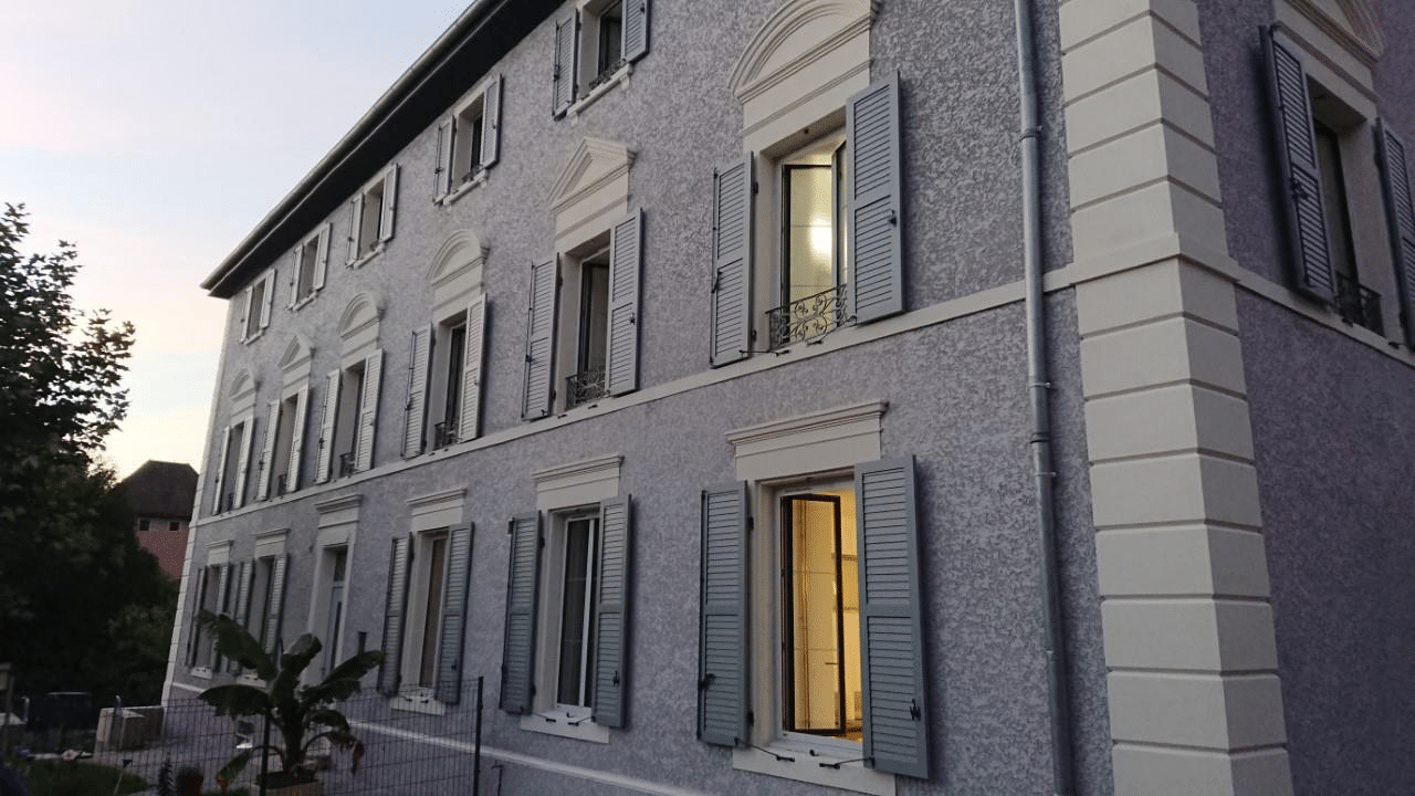 Façade menuiseries hybride SO extérieur aluminium RAL 7035