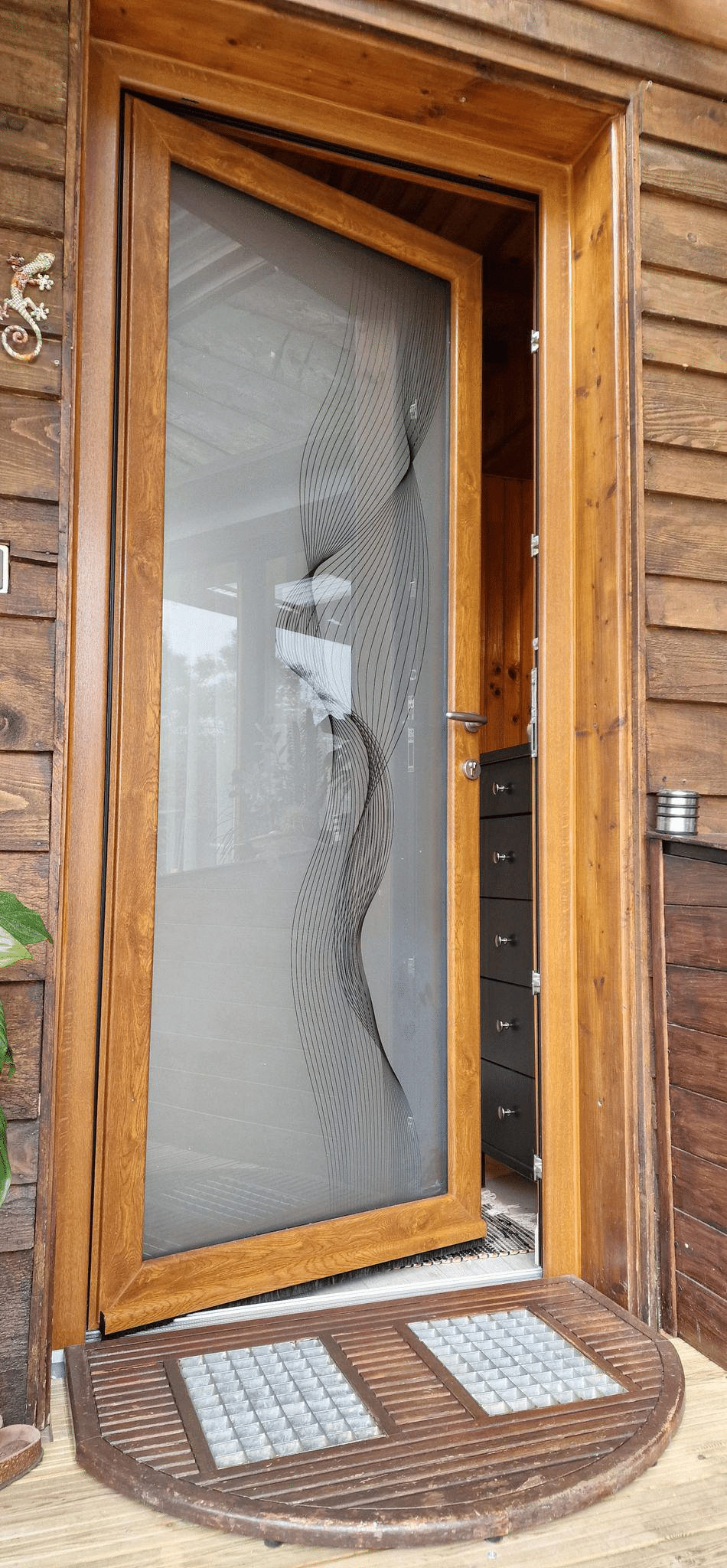 Porte d’entrée PVC imitation chêne modele ABOTT